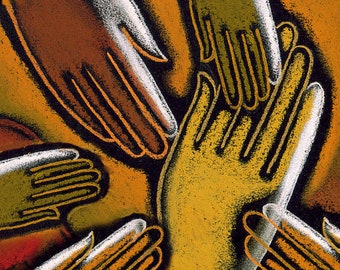 Diversity, Office Decor, Home Wall Decor, Stretched Ready to Hang Canvas Print,  Community Harmony, Multi-ethnic Art by Leon Zernitsky