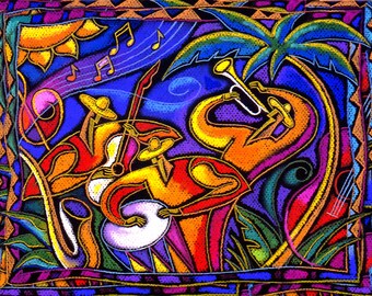 Best Gift Large Canvas Art Print  Decorative Jazz Klezmer Music Modern Abstract Print Home Wall Decor by Leon Zernitsky