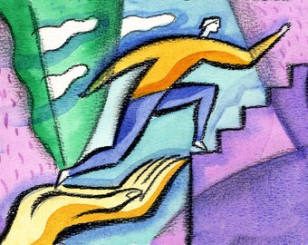 Helping Hand and Career, Problem Solving, Financial Success, Office Decor, Business, Canvas Stretched, Growing Your Money Leon Zernitsky Art