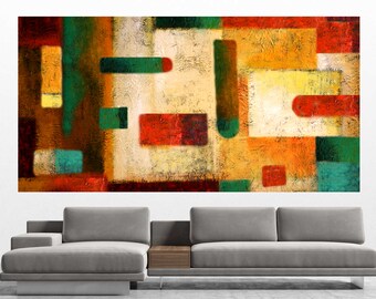 Abstract Wall Decorative Stretched Custom Made Canvas Print Contemporary Modern Room decor Art  by Leon Zernitsky.