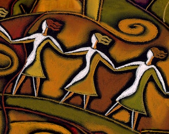 Canvas Art Stretched Abstract Modern Art Print Woman Support  by Leon Zernitsky. Ready to Hang