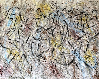 ORIGINAL ART, Abstract Painting , Art , Wall Art , Modern jazz Painting,Klezmer Music Painting